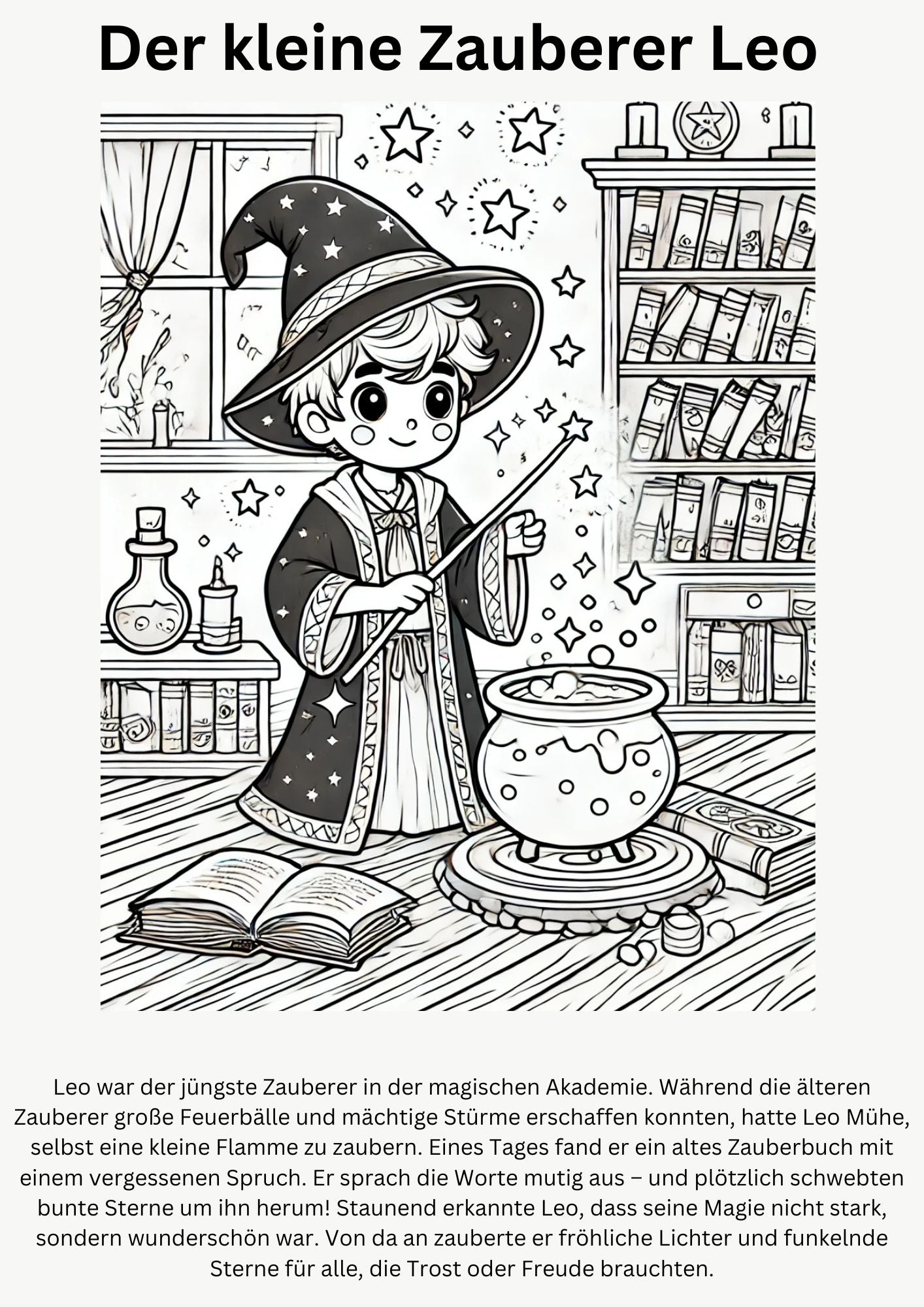 Märchen Malbuch für Kinder mit Kurzgeschichten - Spaß beim Ausmalen und lesen