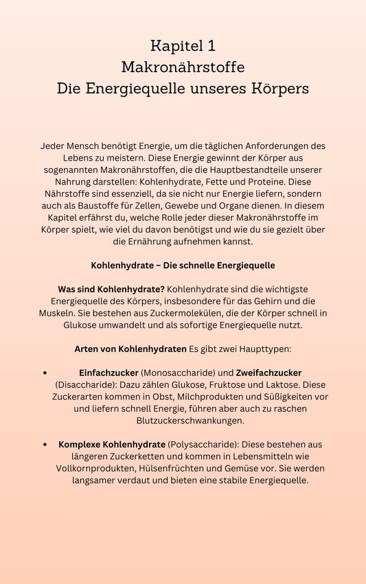 Mein Körper Journal - Ernährung - Das wichtigste nur für Dich